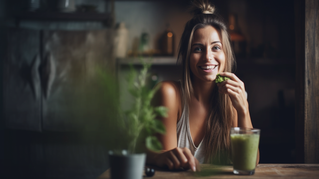 Kvinde drikker shake