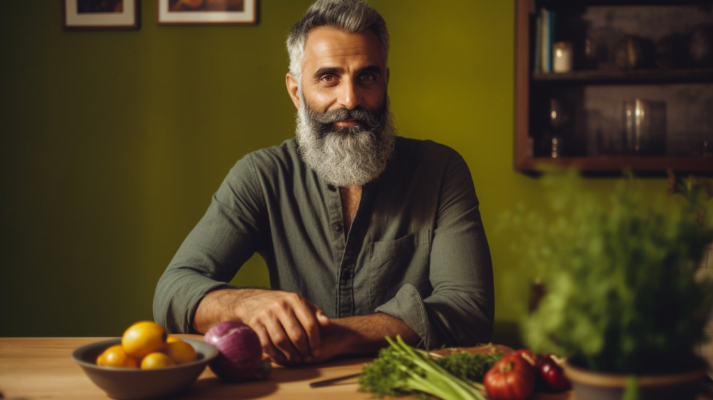 Mand med graat skaeg